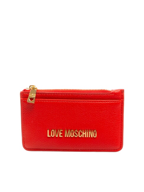 LOVE MOSCHINO JEWEL Flaches Kartenetui mit Reißverschluss ROT - Brieftaschen Damen