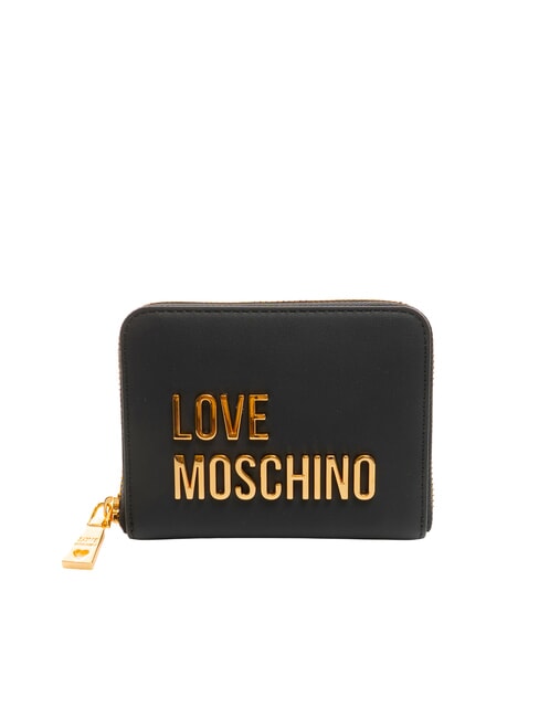LOVE MOSCHINO BOLD LOVE Aorund mittelgroße Geldbörse mit Reißverschluss Schwarz - Brieftaschen Damen