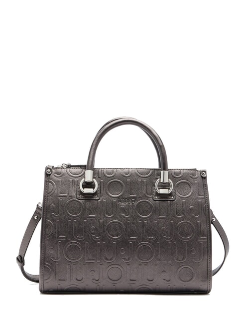 LIUJO MANHATTAN Mittelgroße Umhängetasche mit Logo Anthrazit met. - Damentaschen