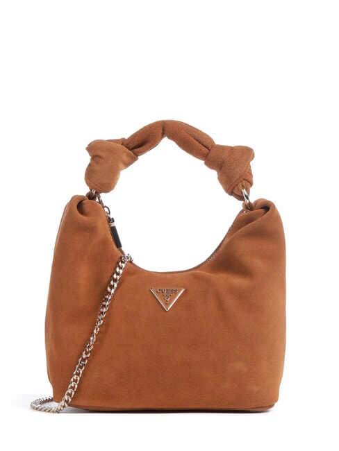 GUESS ISOTTA Wildledertasche mit Kette COGNAC - Damentaschen