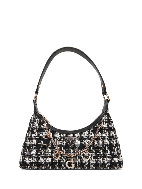 GUESS EVERLEE Tasche aus Jacquard-Stoff mit Anhänger Mehrfarbig - Damentaschen