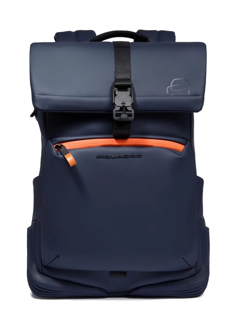 PIQUADRO CORNER SPECIALE GOMMATO Rolltop-Laptop-Rucksack Blau - PC-Rucksäcke