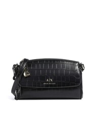 ARMANI EXCHANGE JANE CROCO Umh&auml;ngetasche mit Krokodil-Print Schwarz - Damentaschen - 1