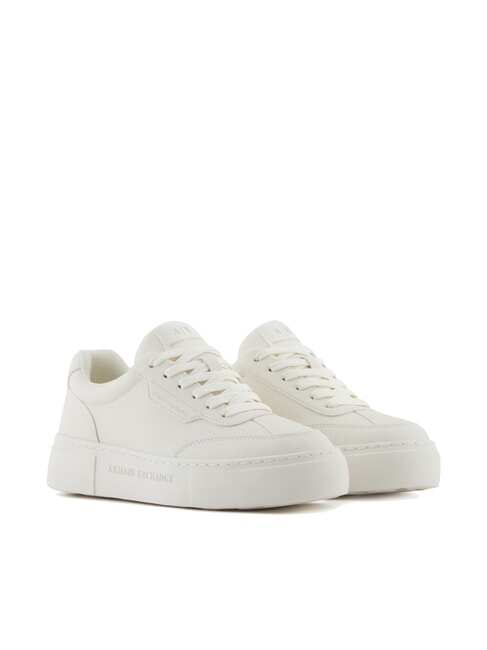 ARMANI EXCHANGE KURT MINI-TUMBLED Sneakers mit hoher Sohle cremefarben - Damenschuhe