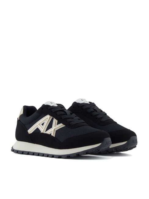 ARMANI EXCHANGE DROP MICROSUEDE Sneaker mit seitlichem Logo schwarz/blassgold - Damenschuhe