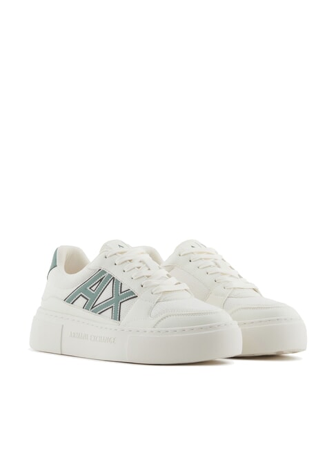 ARMANI EXCHANGE A|X Sneaker mit kontrastierendem Logo off white+dark fr.grn - Damenschuhe