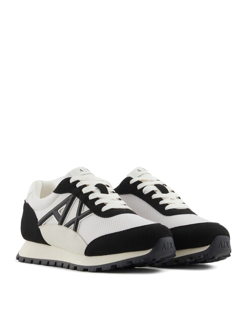 ARMANI EXCHANGE A|X Mesh-Sneaker mit kontrastierendem Logo cremefarben + schwarz - Damenschuhe