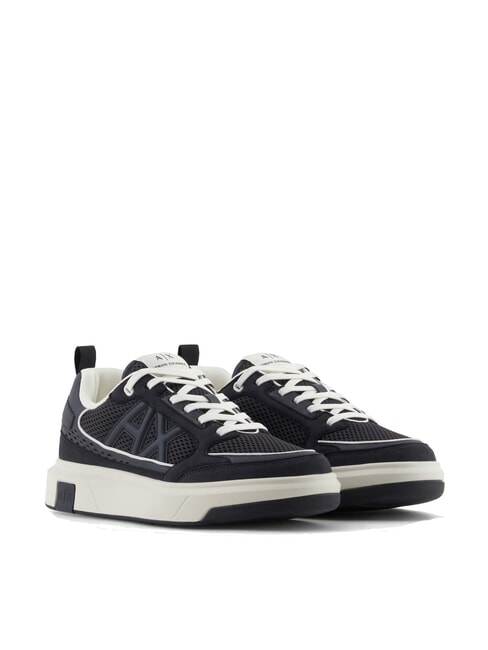 ARMANI EXCHANGE A|X Sneaker mit Mesh-Einsätzen und Logo Dunkelblau + Cremeweiß - Herrenschuhe