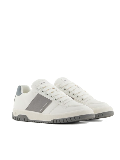 ARMANI EXCHANGE A|X Sneaker mit kontrastierendem Seitenband gebrochenes Weiß + neutrales Grau - Herrenschuhe