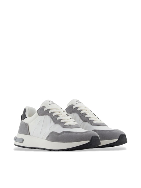 ARMANI EXCHANGE A|X Sneaker mit seitlichem Maxi-Logo neutrales Grau + gebrochenes Weiß - Herrenschuhe