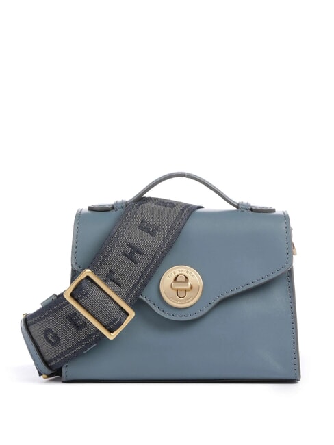 THE BRIDGE IRENE  Mini-Umhängetasche aus Leder Himmelblau mit Gold abb - Damentaschen