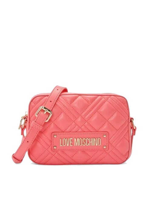 LOVE MOSCHINO QUILTED Kameratasche mit Schultergurt Koralle - Damentaschen