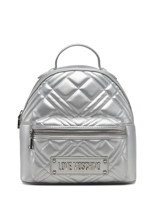 LOVE MOSCHINO QUILTED Gesteppter Rucksack Silber - Damentaschen