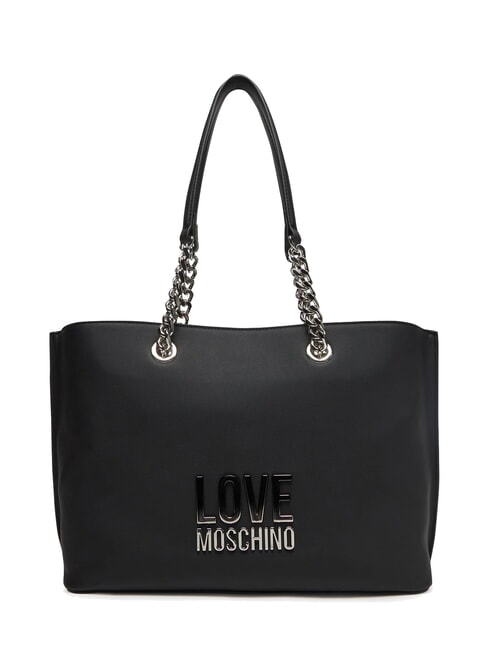 LOVE MOSCHINO PRISM Einkaufstasche mit Kettengriffen Schwarz Schwarz - Damentaschen