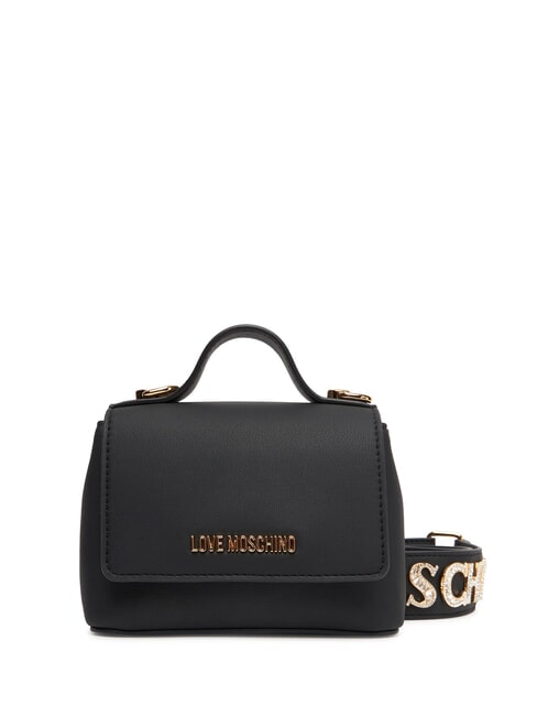 LOVE MOSCHINO SPARKLE Mini-Tasche mit Schmuckstein-Applikationen Schwarz - Damentaschen