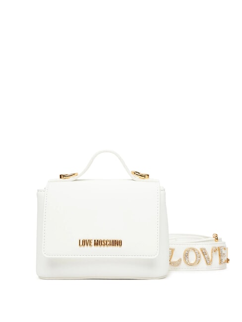 LOVE MOSCHINO SPARKLE Mini-Tasche mit Schmuckstein-Applikationen Weiß - Damentaschen