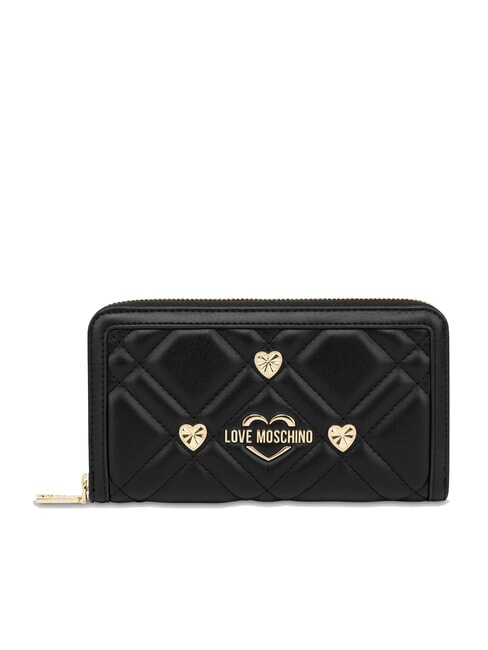 LOVE MOSCHINO SWEET STUDS Große Geldbörse mit Rundum-Reißverschluss Schwarz - Brieftaschen Damen