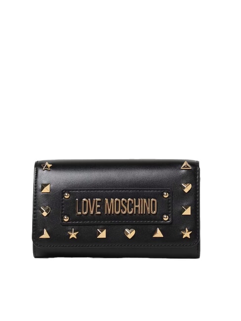 LOVE MOSCHINO AURA Große Geldbörse mit Nieten Schwarz - Brieftaschen Damen