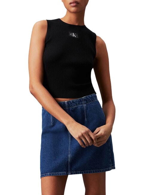 CALVIN KLEIN CK JEANS Geripptes Tanktop ck schwarz - T-Shirts und Tops für Damen