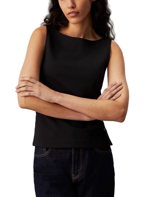 CALVIN KLEIN CK JEANS Tanktop mit U-Boot-Ausschnitt ck schwarz - T-Shirts und Tops für Damen