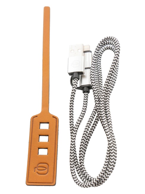 PIQUADRO BAGMOTIC Lederkabelbinder mit USB-Kabel Leder / rot - Reisezubehör