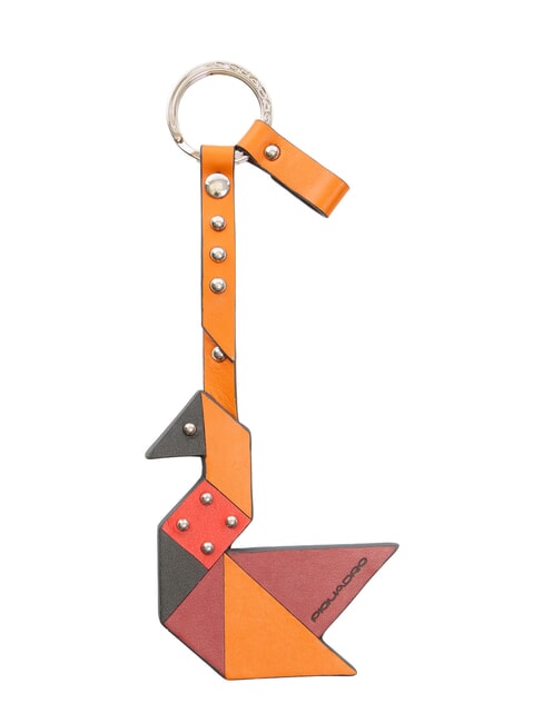 PIQUADRO MUSE Schlüsselanhänger aus Leder ORANGE - Schlüsselanhänger und Schlüsseletuis