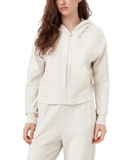 CALVIN KLEIN CK Sweatshirt mit durchgehendem Rei&szlig;verschluss, Kapuze und Taschen Haferflocken-Heidekraut - Sweatshirts Damen - 1