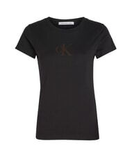 CALVIN KLEIN CK JEANS Geripptes Kurzarm-T-Shirt - T-Shirts und Tops für Damen
