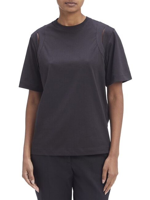 CALVIN KLEIN CK Kurzärmliges Cut-Out-T-Shirt ck schwarz - T-Shirts und Tops für Damen