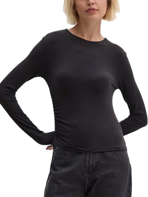 CALVIN KLEIN CK JEANS Langärmliges T-Shirt mit Rundhalsausschnitt ck schwarz - T-Shirts und Tops für Damen