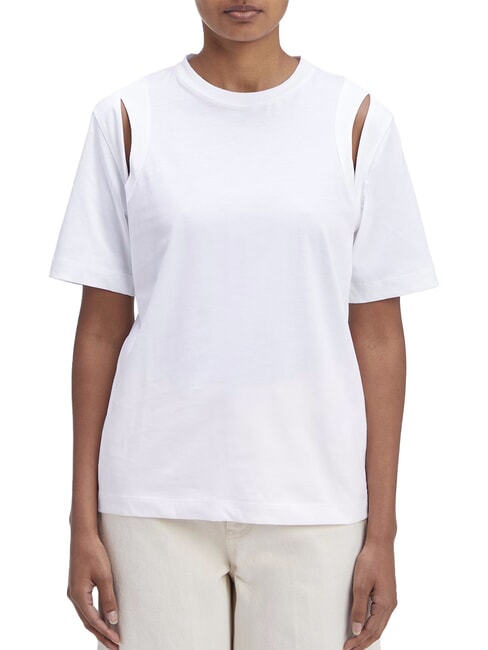 CALVIN KLEIN CK Kurzärmliges Cut-Out-T-Shirt strahlendes Weiß - T-Shirts und Tops für Damen
