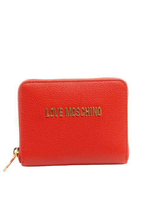 LOVE MOSCHINO LETTERING Geldbörse mit Rundum-Reißverschluss ROT - Brieftaschen Damen