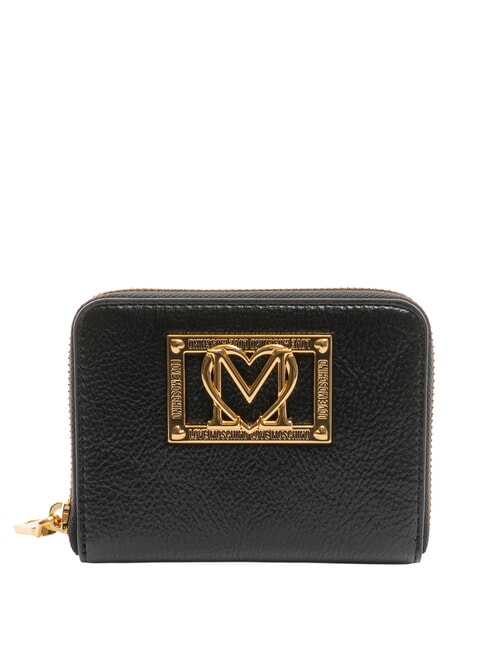 LOVE MOSCHINO LOCKED IN GOLD  Kleine Geldbörse mit Rundum-Reißverschluss Schwarz - Brieftaschen Damen