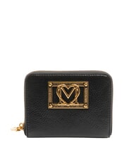 LOVE MOSCHINO LOCKED IN GOLD  Kleine Geldbörse mit Rundum-Reißverschluss Schwarz - Brieftaschen Damen - 1