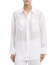 CALVIN KLEIN CK Transparentes Oversize-Cut-Out-Shirt strahlendes Weiß - Damenblusen - 1