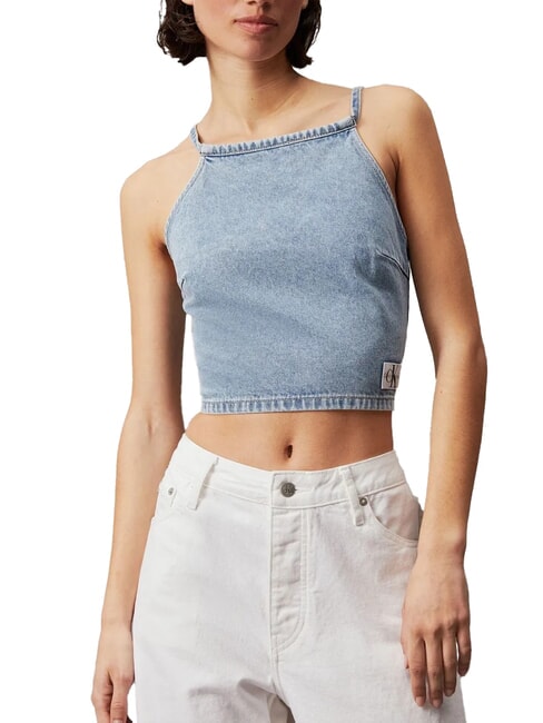 CALVIN KLEIN CK JEANS Jeans-Crop-Top mit Schnürung Denim - T-Shirts und Tops für Damen