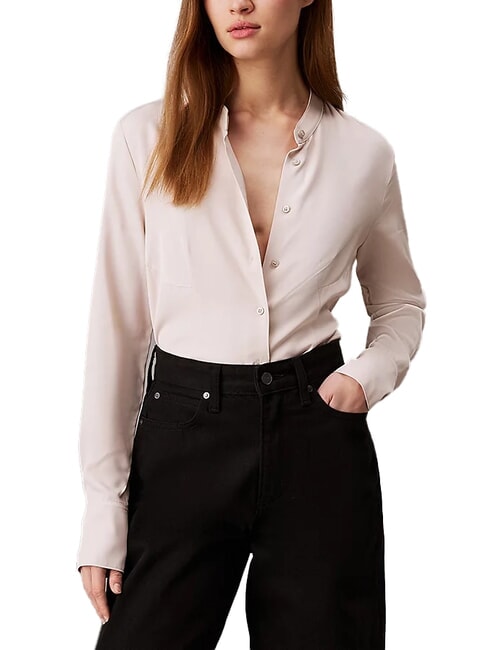 CALVIN KLEIN CK Langärmliges Viskosehemd grauer Morgen - Damenblusen