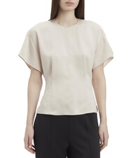 CALVIN KLEIN CK Kurzarm-Satinhemd - Damenblusen
