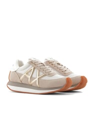 ARMANI EXCHANGE ROYALE SUEDE AIR MESH Turnschuhe Sand + Hellgold - Damenschuhe - 1