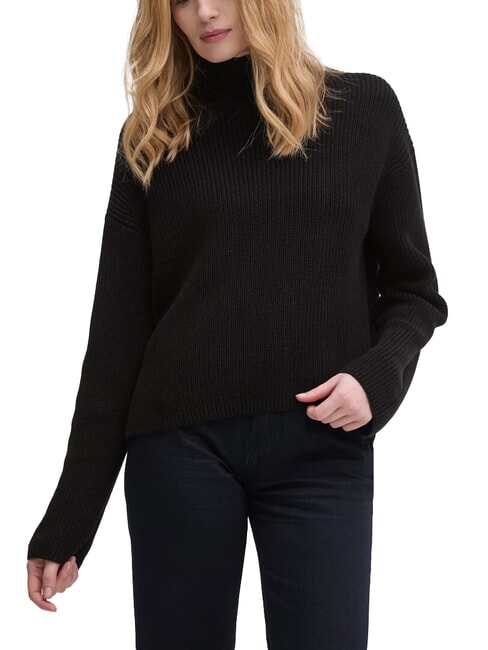 CALVIN KLEIN CK JEANS Rollkragenpullover aus Baumwolle mit entspannter Passform ck schwarz - Damenpullover