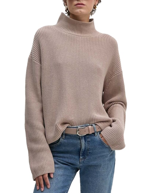 CALVIN KLEIN CK JEANS Rollkragenpullover aus Baumwolle mit entspannter Passform Ziege - Damenpullover