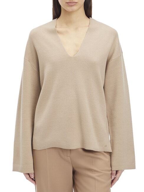 CALVIN KLEIN CK Pullover mit V-Ausschnitt und weiten Ärmeln Amphora - Damenpullover