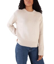 CALVIN KLEIN CK Pullover mit Rundhalsausschnitt und lockerer Passform grauer Morgen - Damenpullover - 1