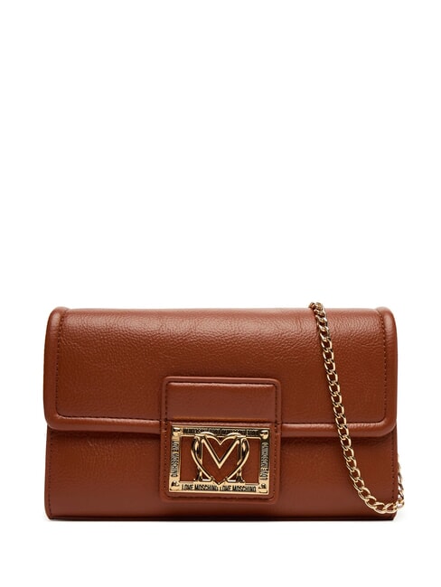 LOVE MOSCHINO SMART DAILY Clutch mit Kette Kastanie - Damentaschen