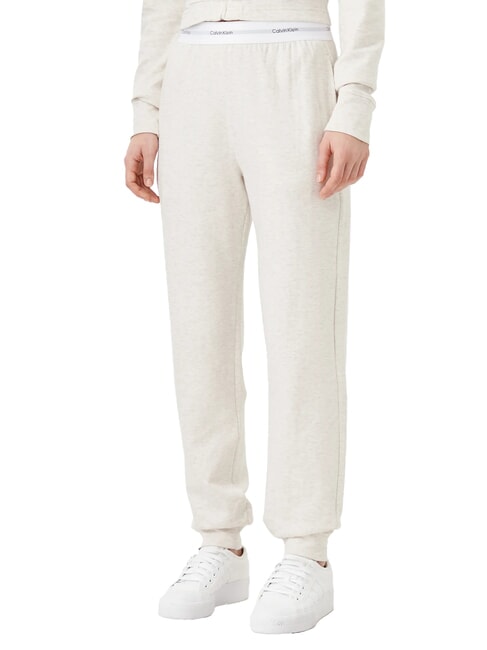 CALVIN KLEIN CK Trainingshose mit Logo-Gummizug Haferflocken-Heidekraut - Sportanzüge für Damen