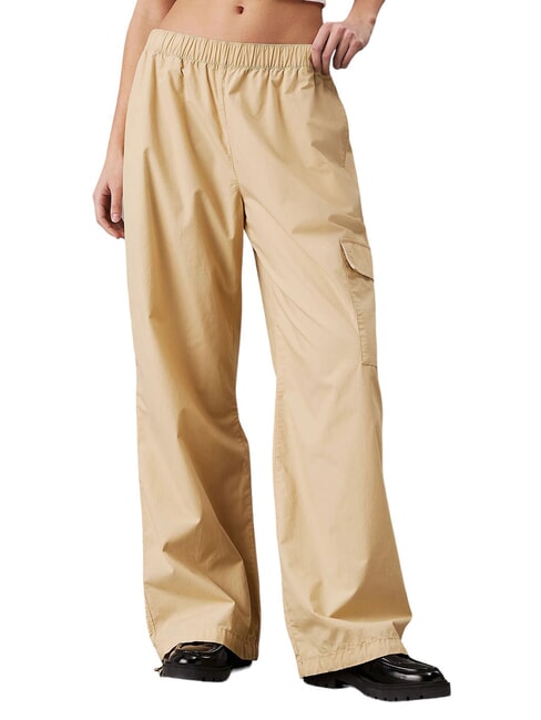CALVIN KLEIN CK JEANS Cargohose aus Baumwolle blasses Khaki - Damenhosen