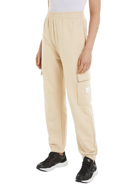 CALVIN KLEIN CK JEANS Jogginghose mit großen Taschen blasses Khaki - Sportanzüge für Damen