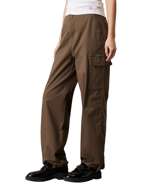 CALVIN KLEIN CK JEANS Cargohose aus gebürsteter Baumwolle Asphalt - Damenhosen