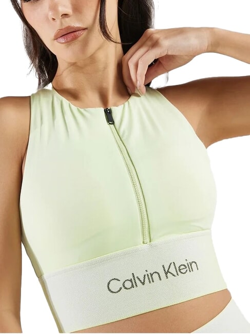 CALVIN KLEIN CK PERFORMANCE Sport-BH mit Reißverschluss für mittlere Stoßfestigkeit Limettencreme - BHs Damen