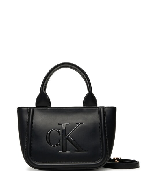 CALVIN KLEIN BOLD MONOGRAM Mini-Handtasche mit Schultergurt auf Schwarz - Damentaschen